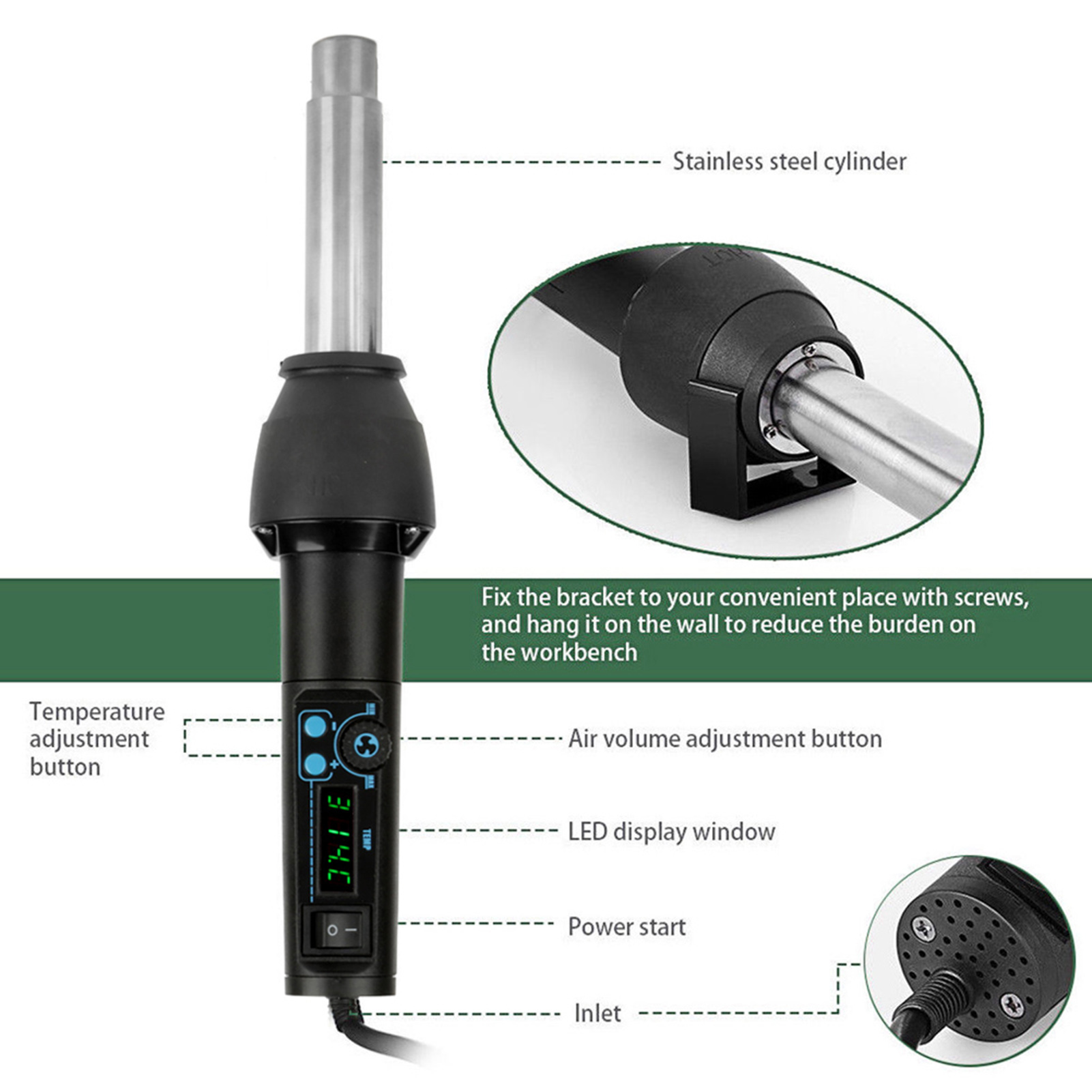 8858‑I / 650W Elektryczna opal – Heat Gun Small recenzja i cena